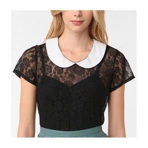Pins and Needles Lace Peter Pan Top
